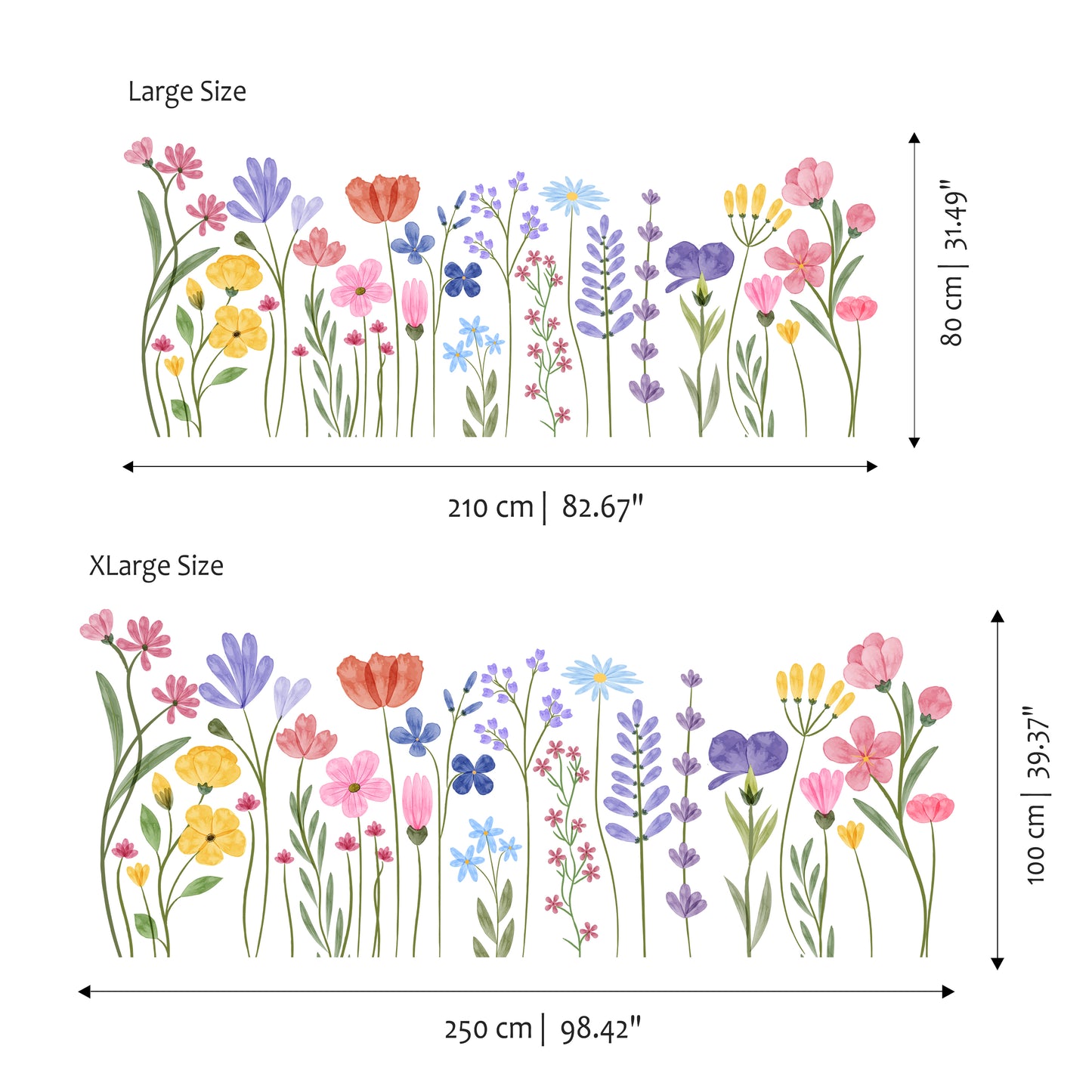 Uzun Kır Çiçekleri Sticker Seti