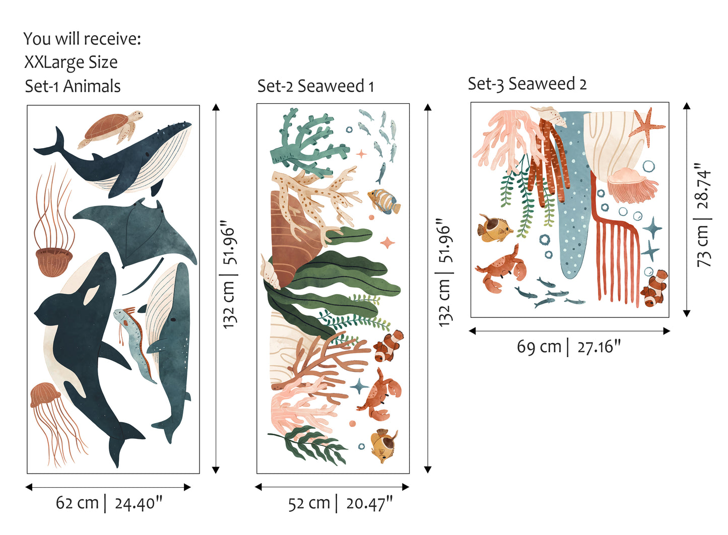 Whale and Cute Animals Sticker Set