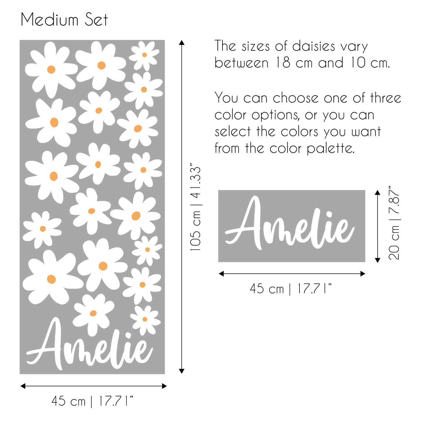Named Daisy Sticker Set