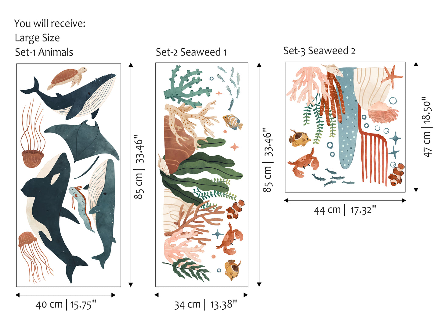 Whale and Cute Animals Sticker Set
