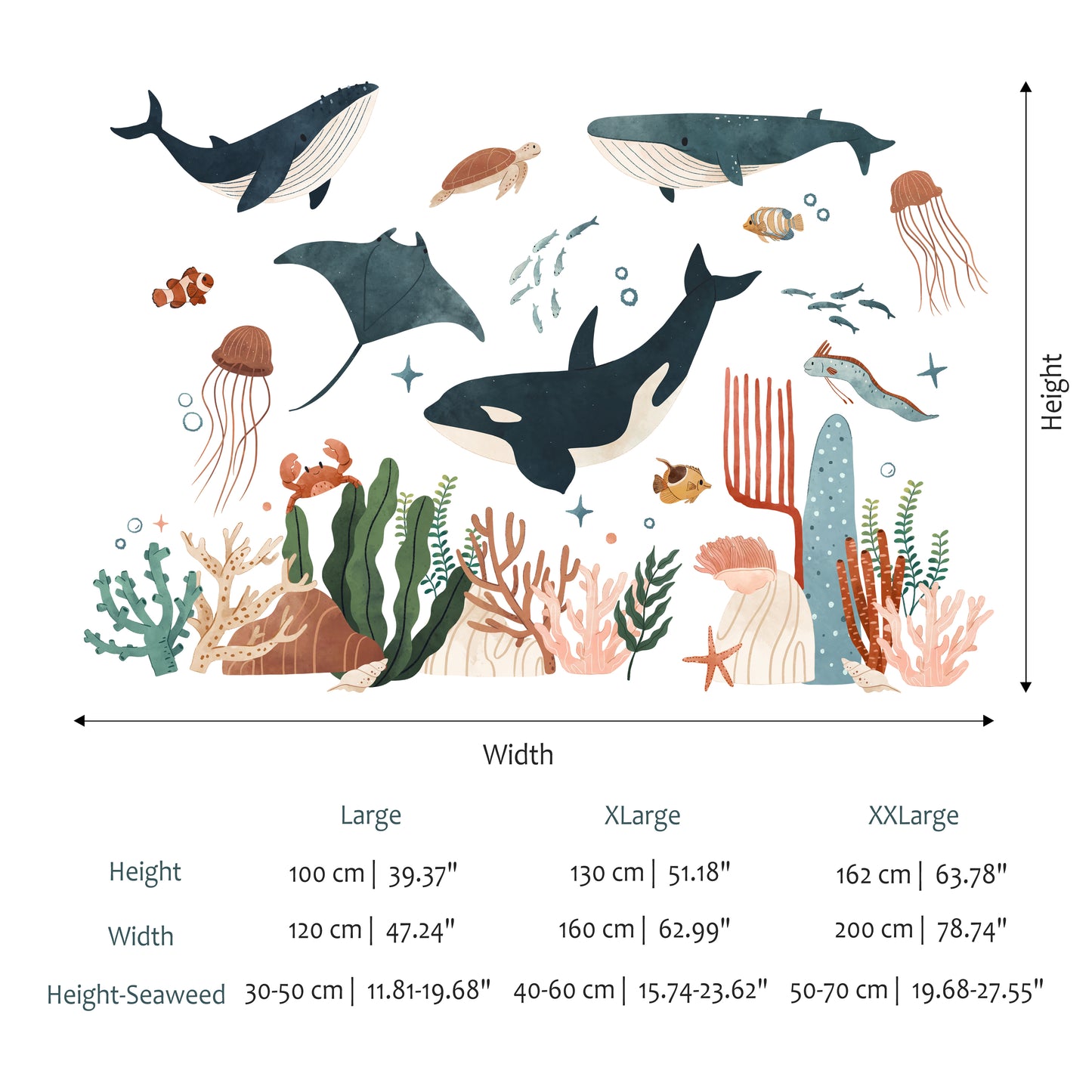 Whale and Cute Animals Sticker Set