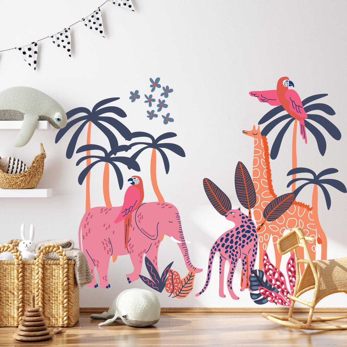 Pink Orange Safari Sticker Set