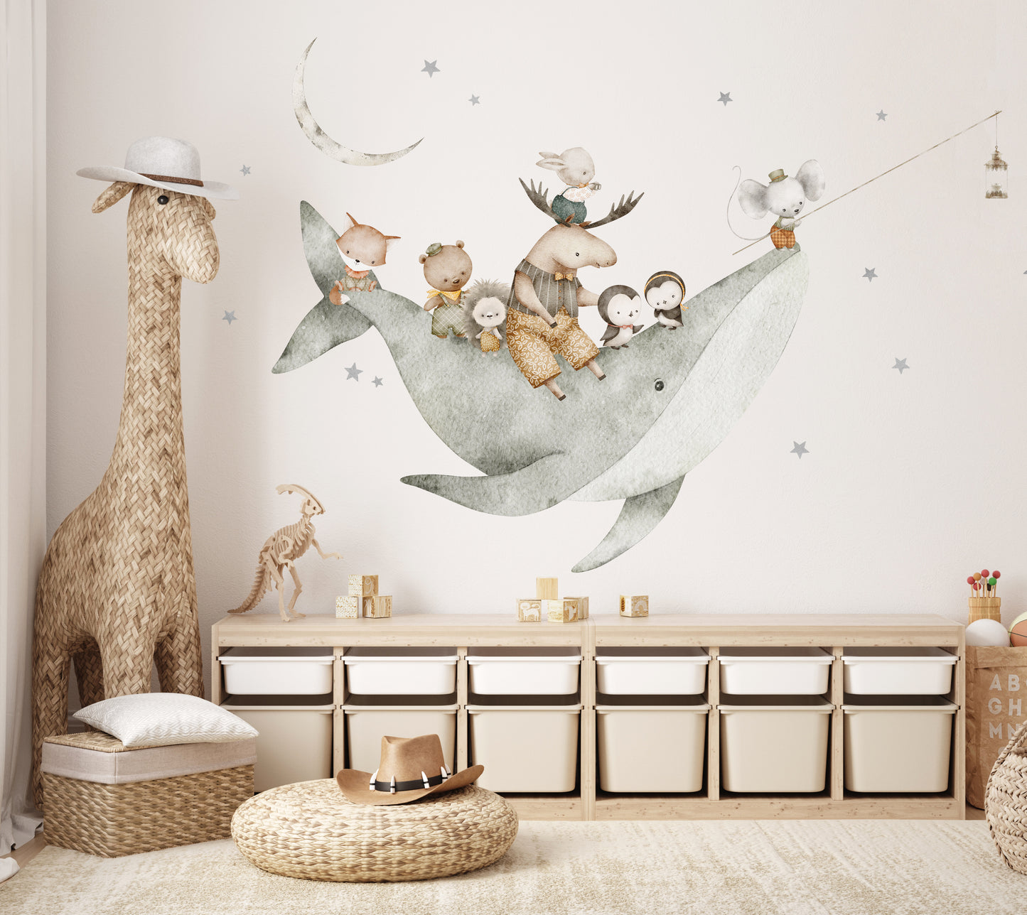 Whale and Cute Animals Sticker Set
