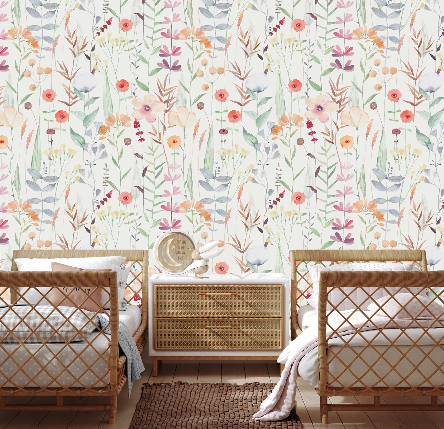 Soft Wildflowers Kids Room Wallpaper