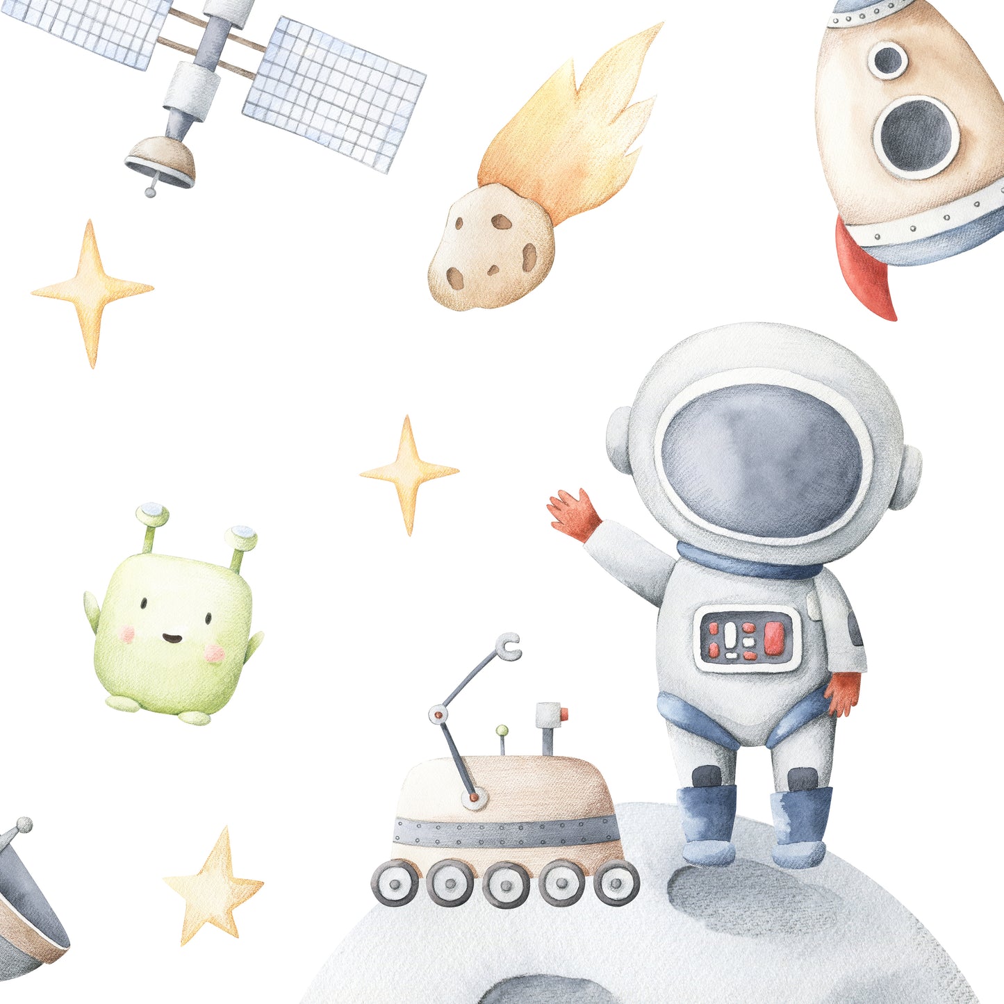 Space and Astronauts Sticker Set