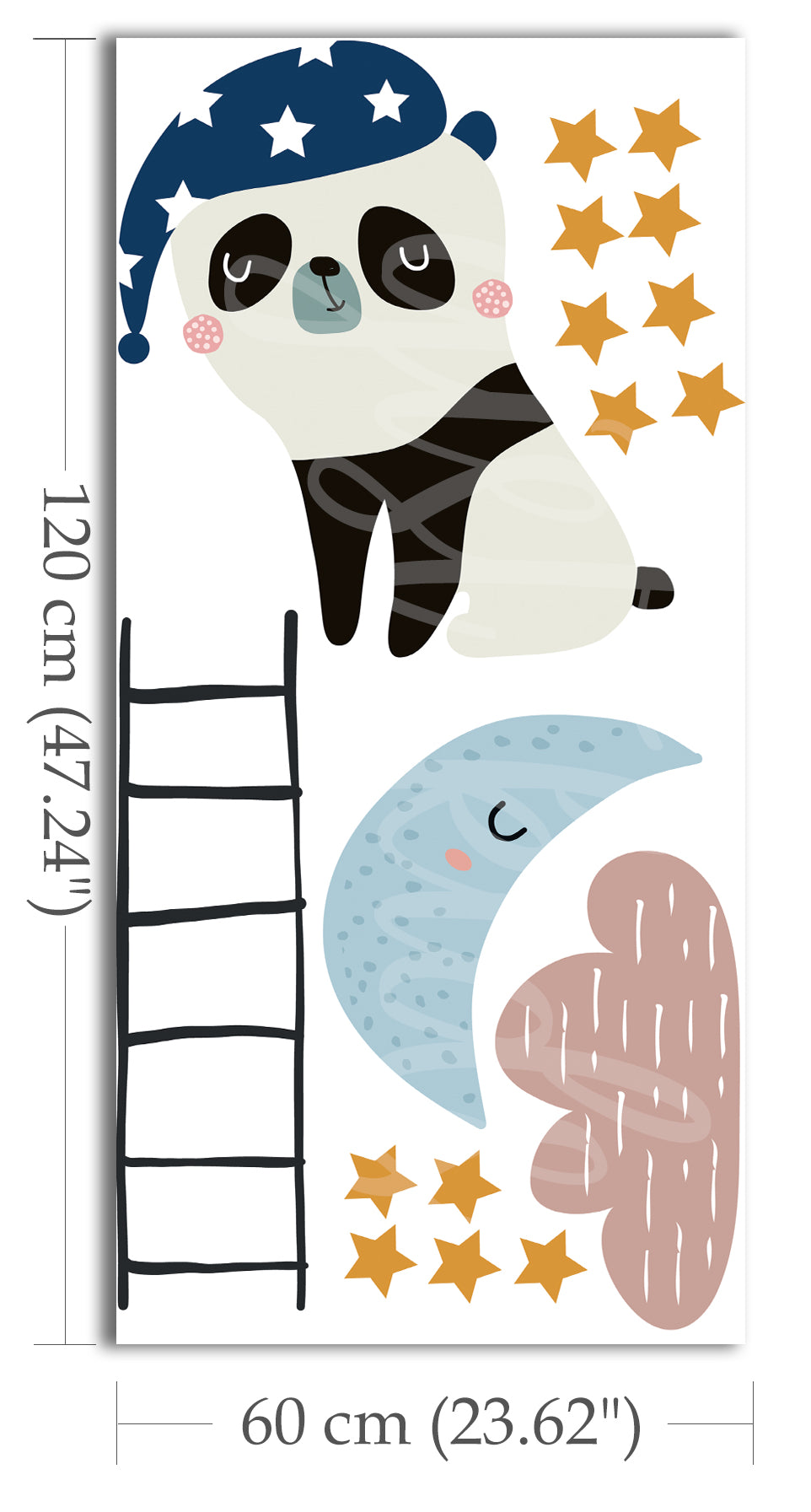 Ladder Panda Sticker Set