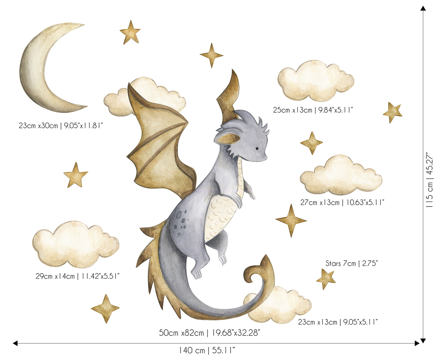Flying Dragon Sticker Set