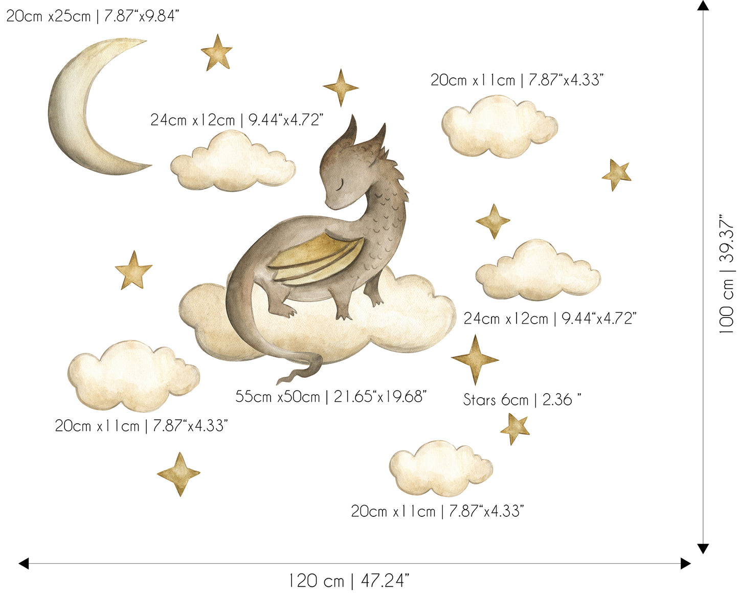 Cloud Dragon Sticker Set