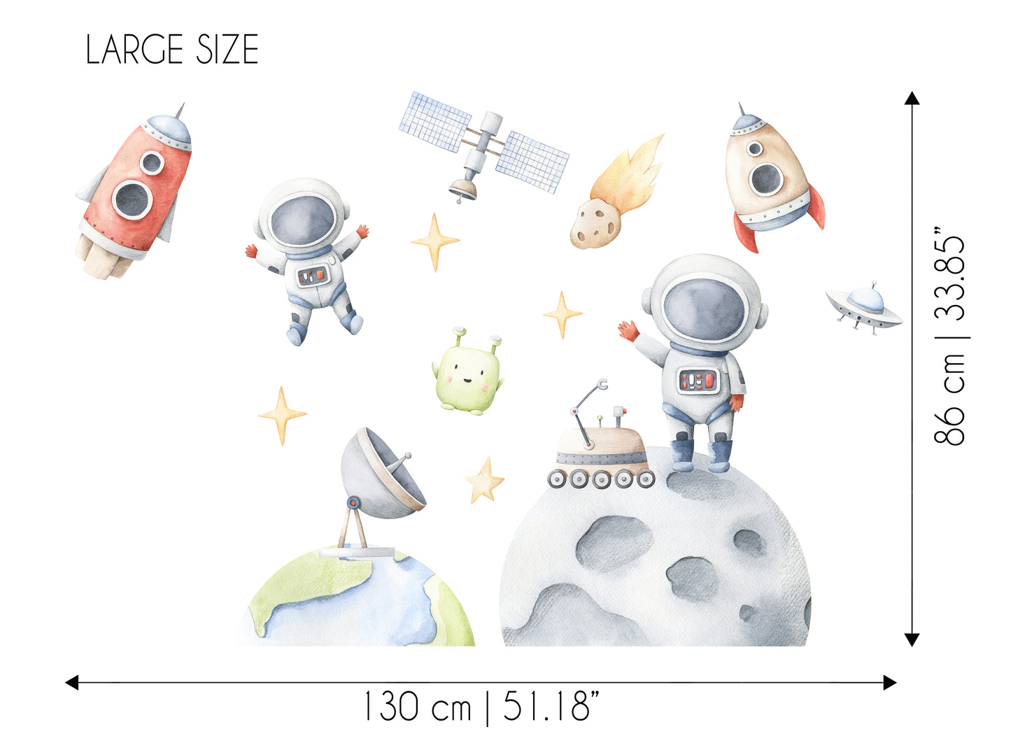Space and Astronauts Sticker Set