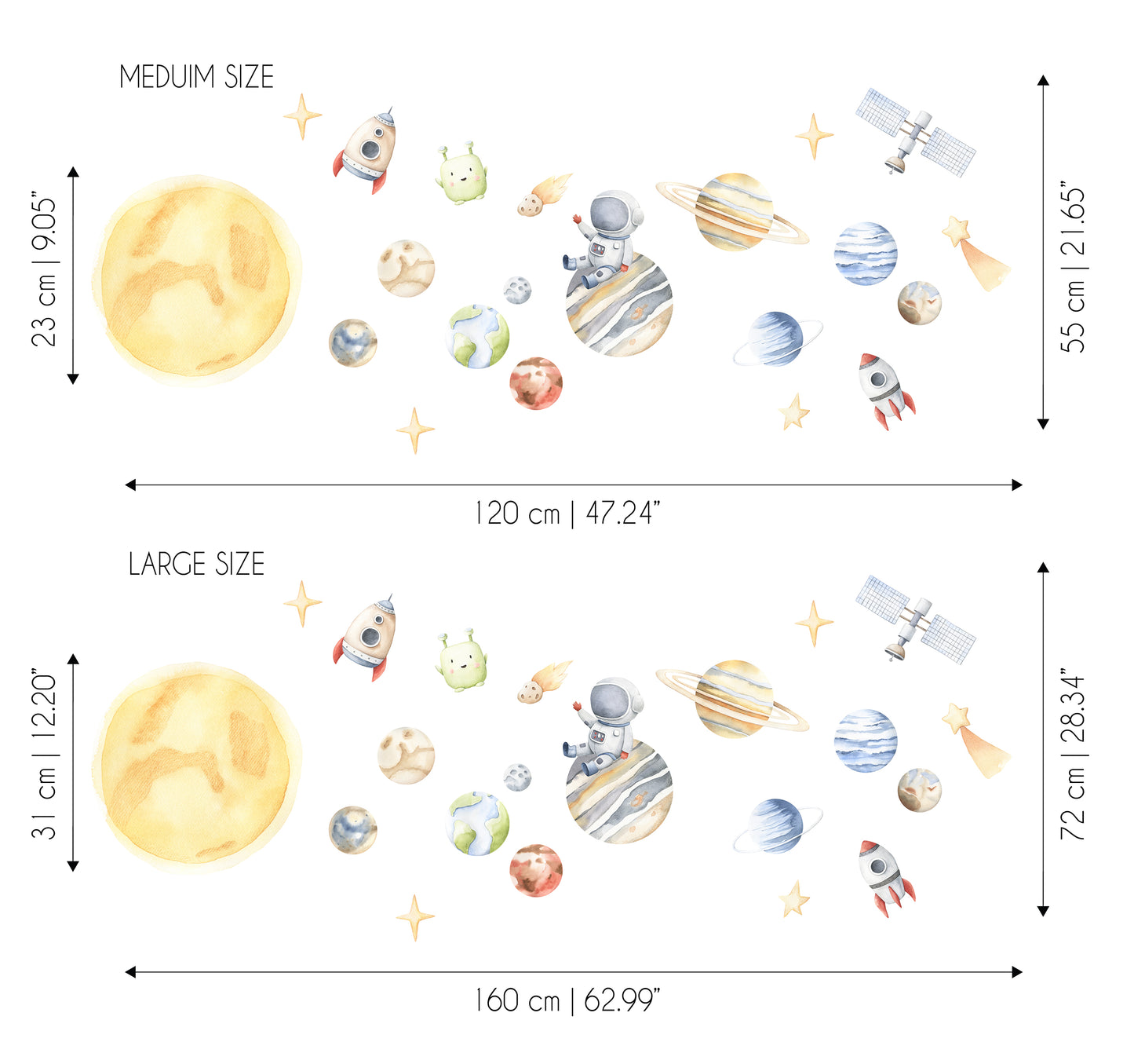 Space and Solar System Sticker Set