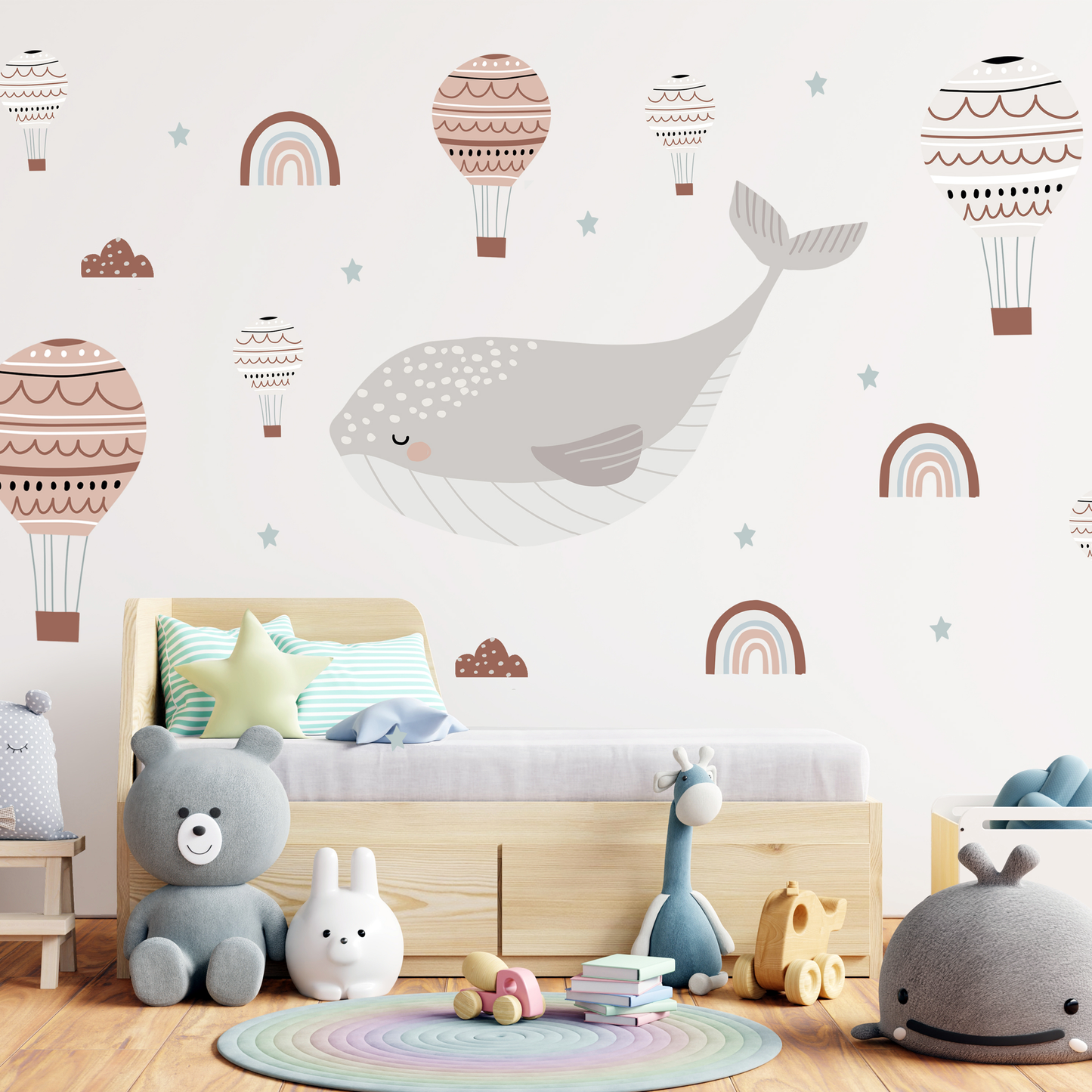 Balloons and Whale Sticker Set