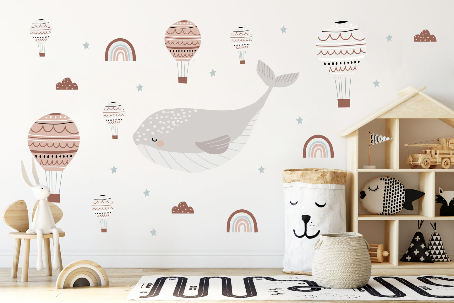 Balloons and Whale Sticker Set
