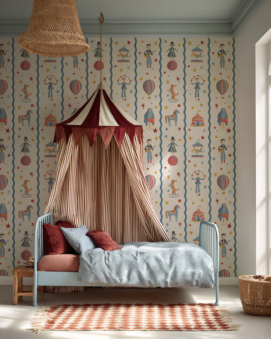 Pink Wildflowers Kids Room Wallpaper