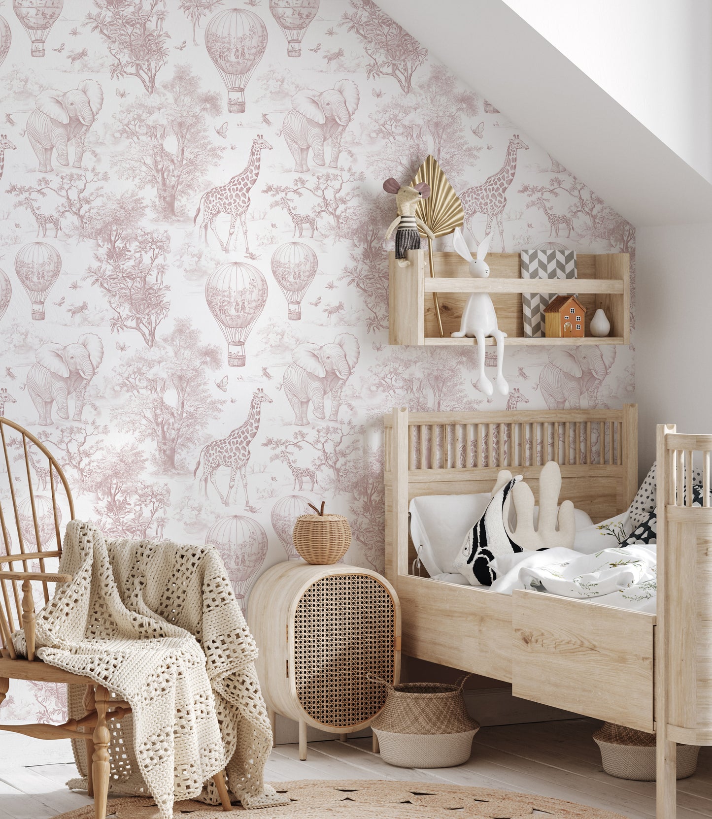Safari & Uçan Balonlar Çocuk Odası Duvar Kağıdı
