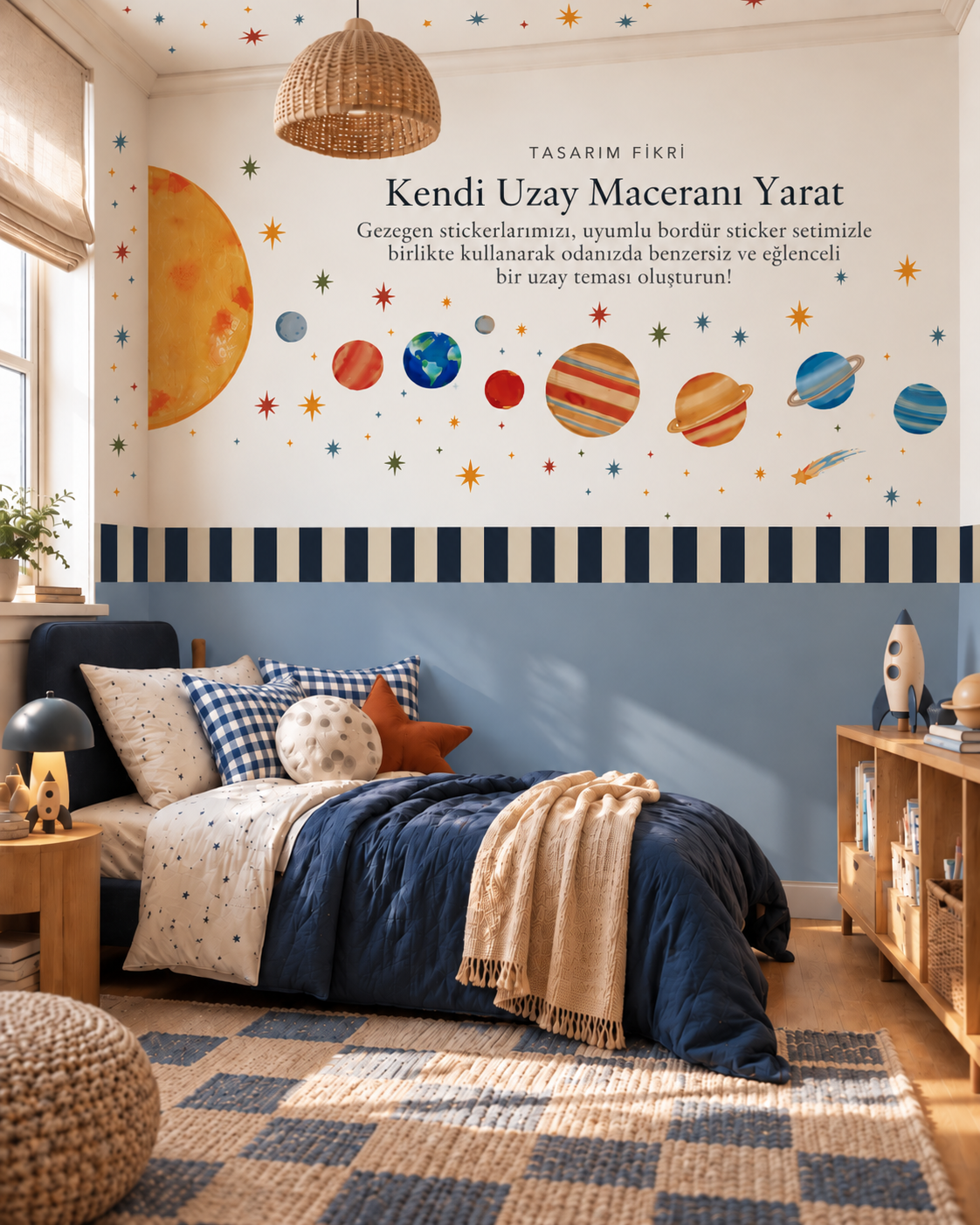 Space Adventure Solar Sistem Sticker Seti