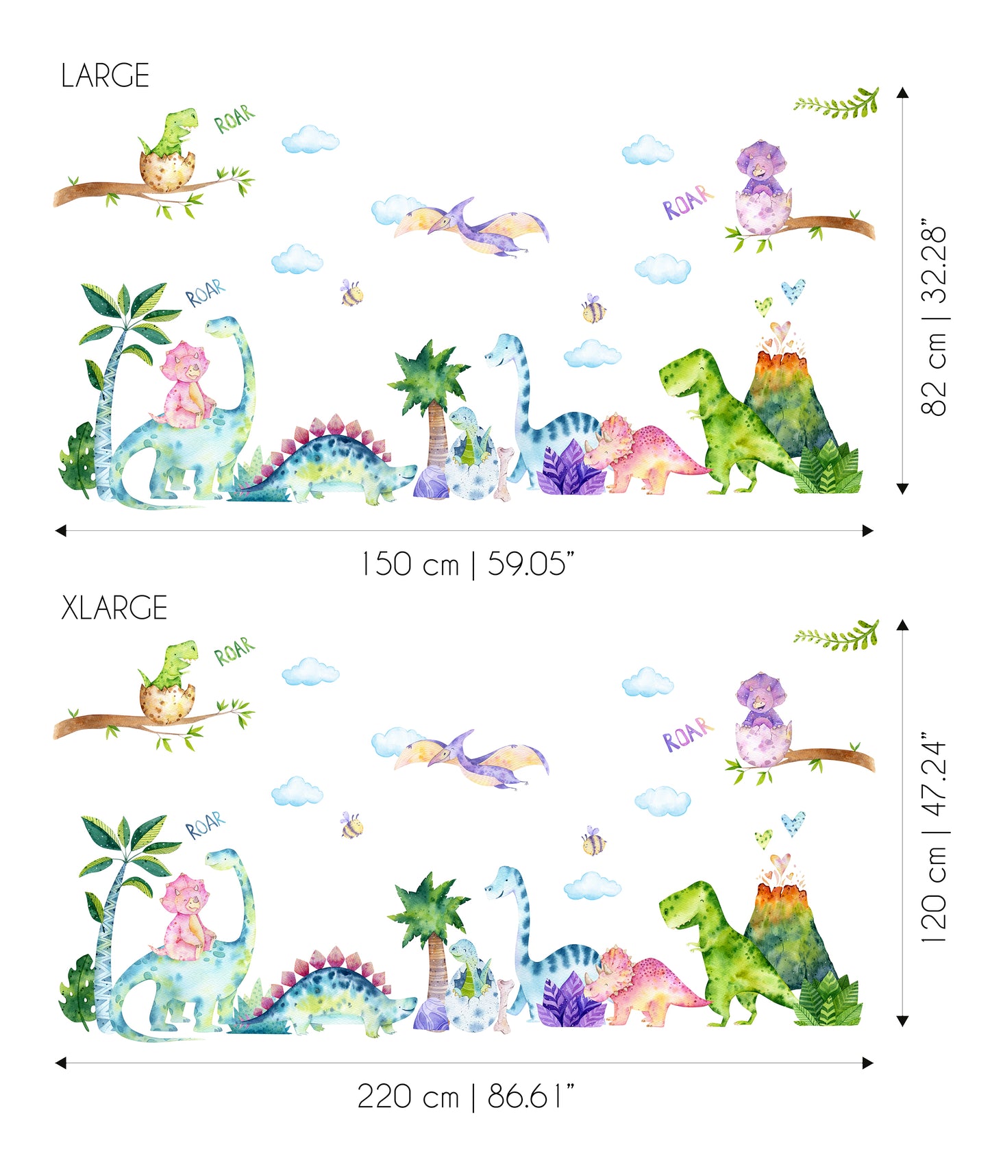 Colorful Dinosaurs Sticker Set