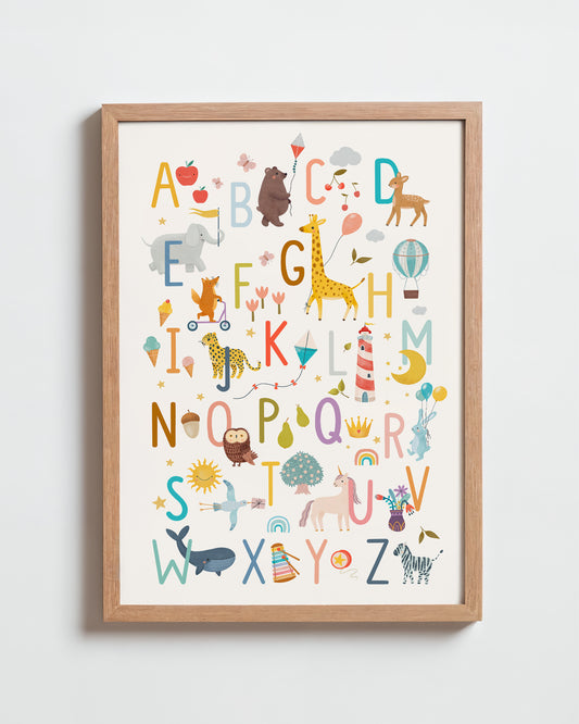 İngilizce Alfabe Çocuk Odası Posteri