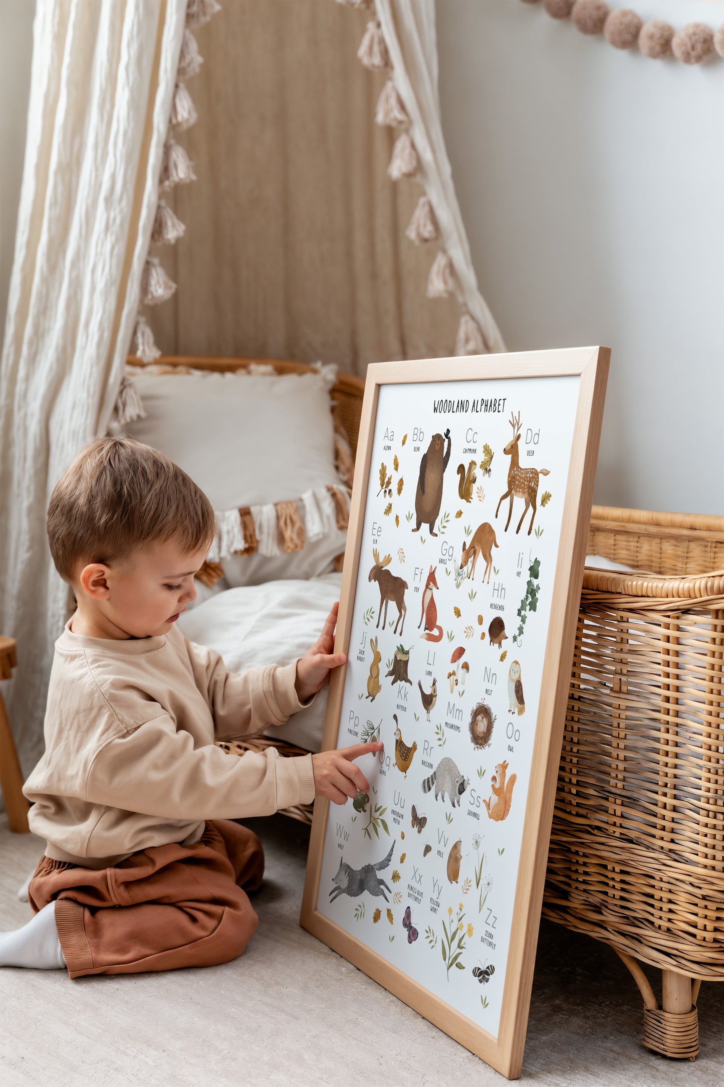 Little Woodland Companions_ İngilizce Alfabe Posteri