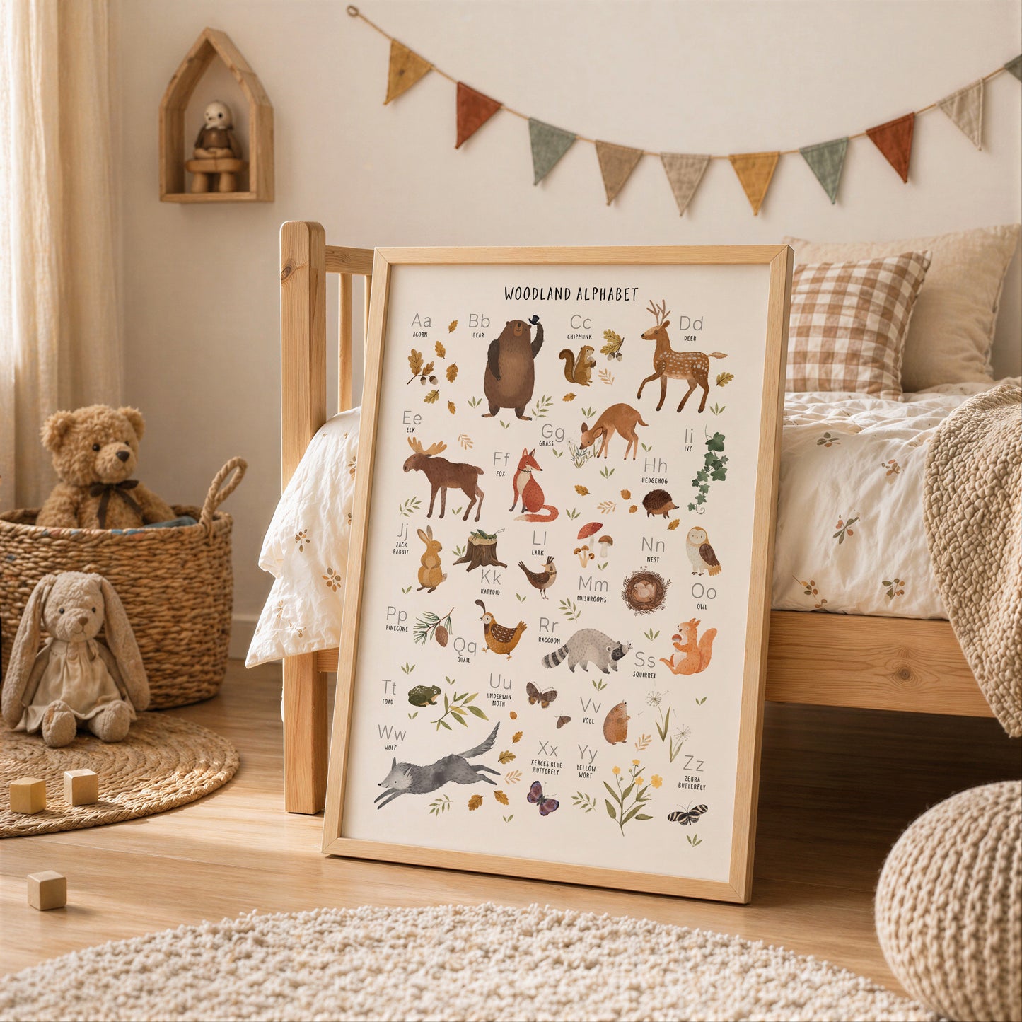 Little Woodland Companions_ İngilizce Alfabe Posteri