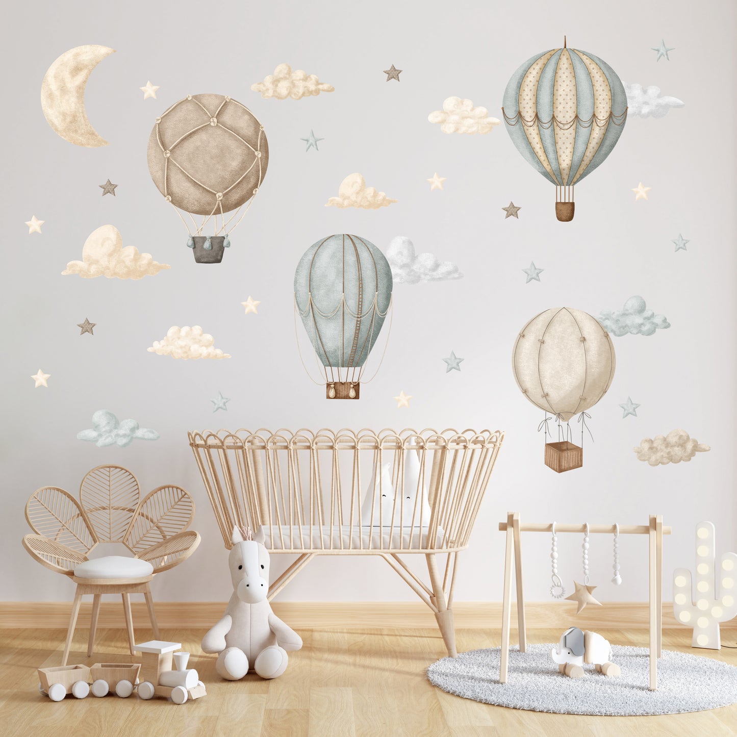 Pastel Hot Air Balloons Sticker Set