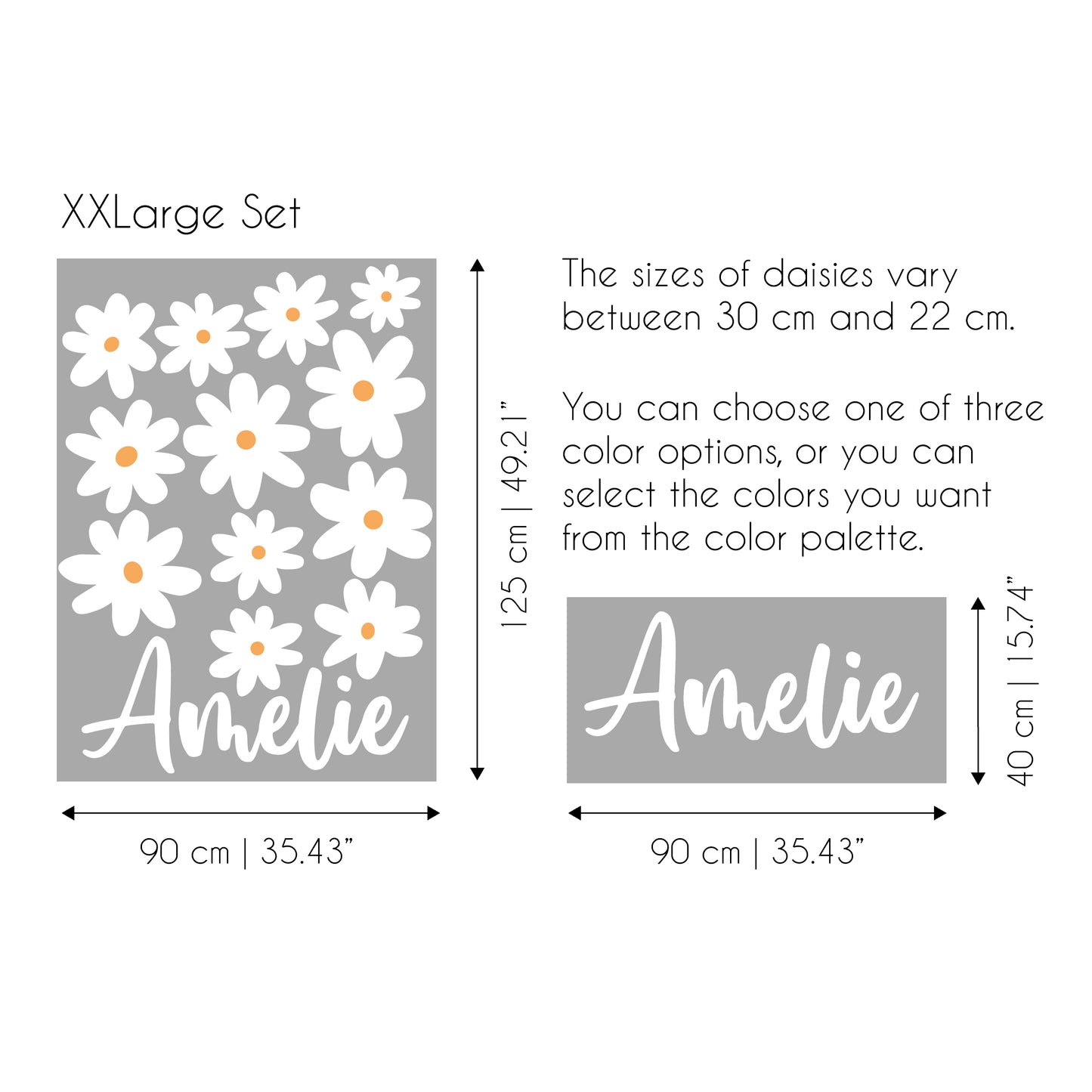 Named Daisy Sticker Set