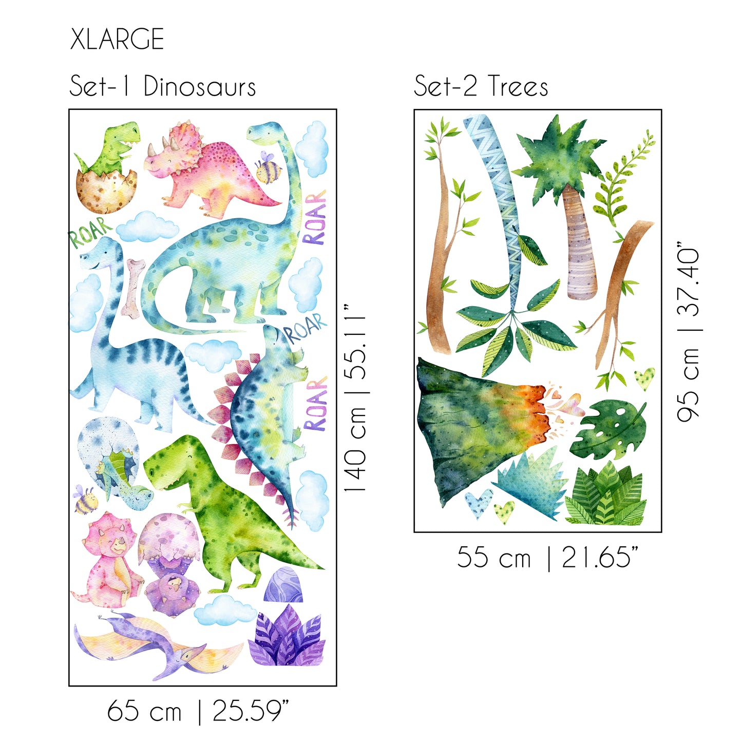 Colorful Dinosaurs Sticker Set