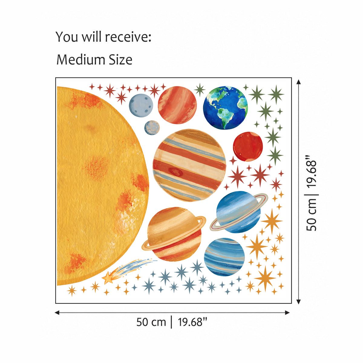Space Adventure Solar Sistem Sticker Seti