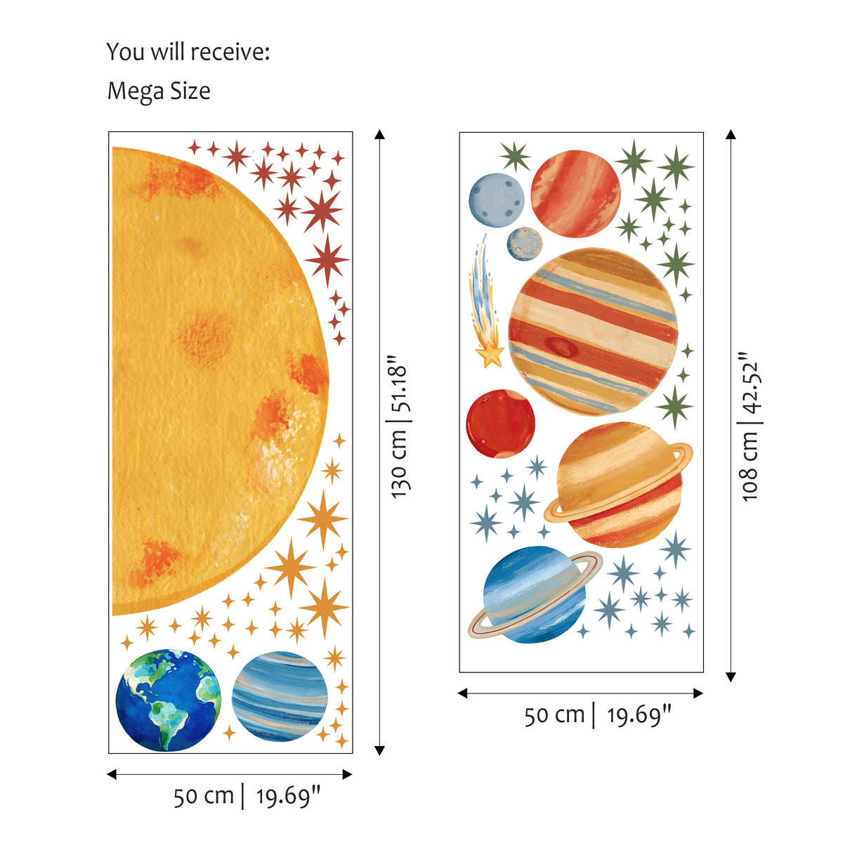 Space Adventure Solar Sistem Sticker Seti