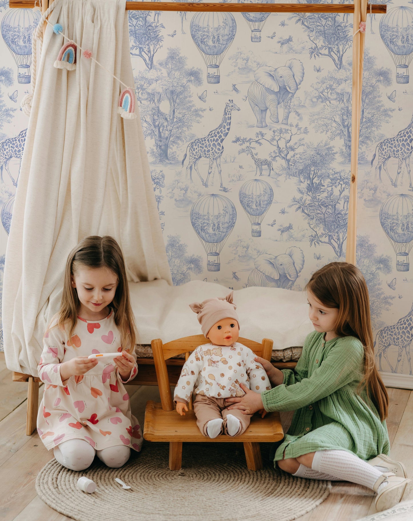 Safari & Uçan Balonlar Çocuk Odası Duvar Kağıdı