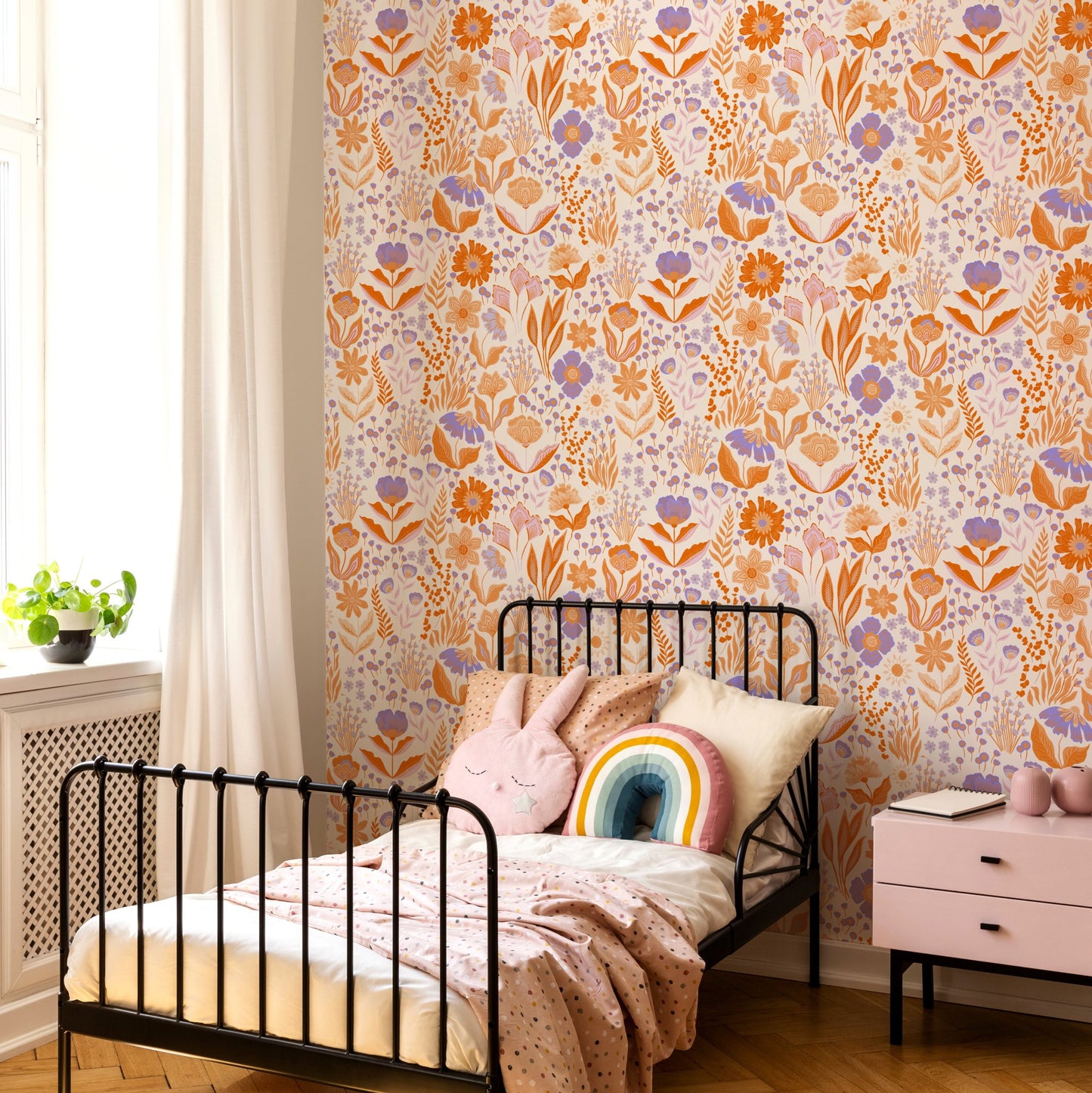 Soft Wildflowers Kids Room Wallpaper