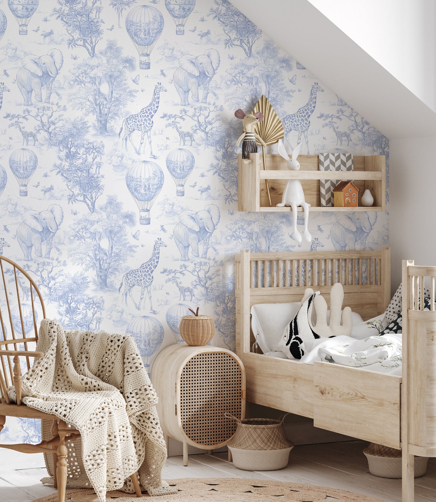 Safari & Uçan Balonlar Çocuk Odası Duvar Kağıdı