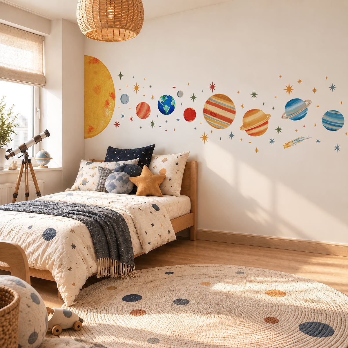 Space Adventure Solar Sistem Sticker Seti