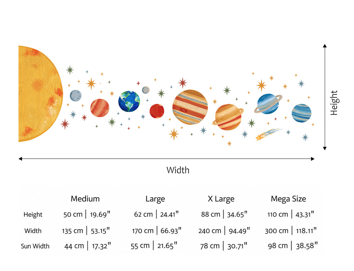 Space Adventure Solar Sistem Sticker Seti