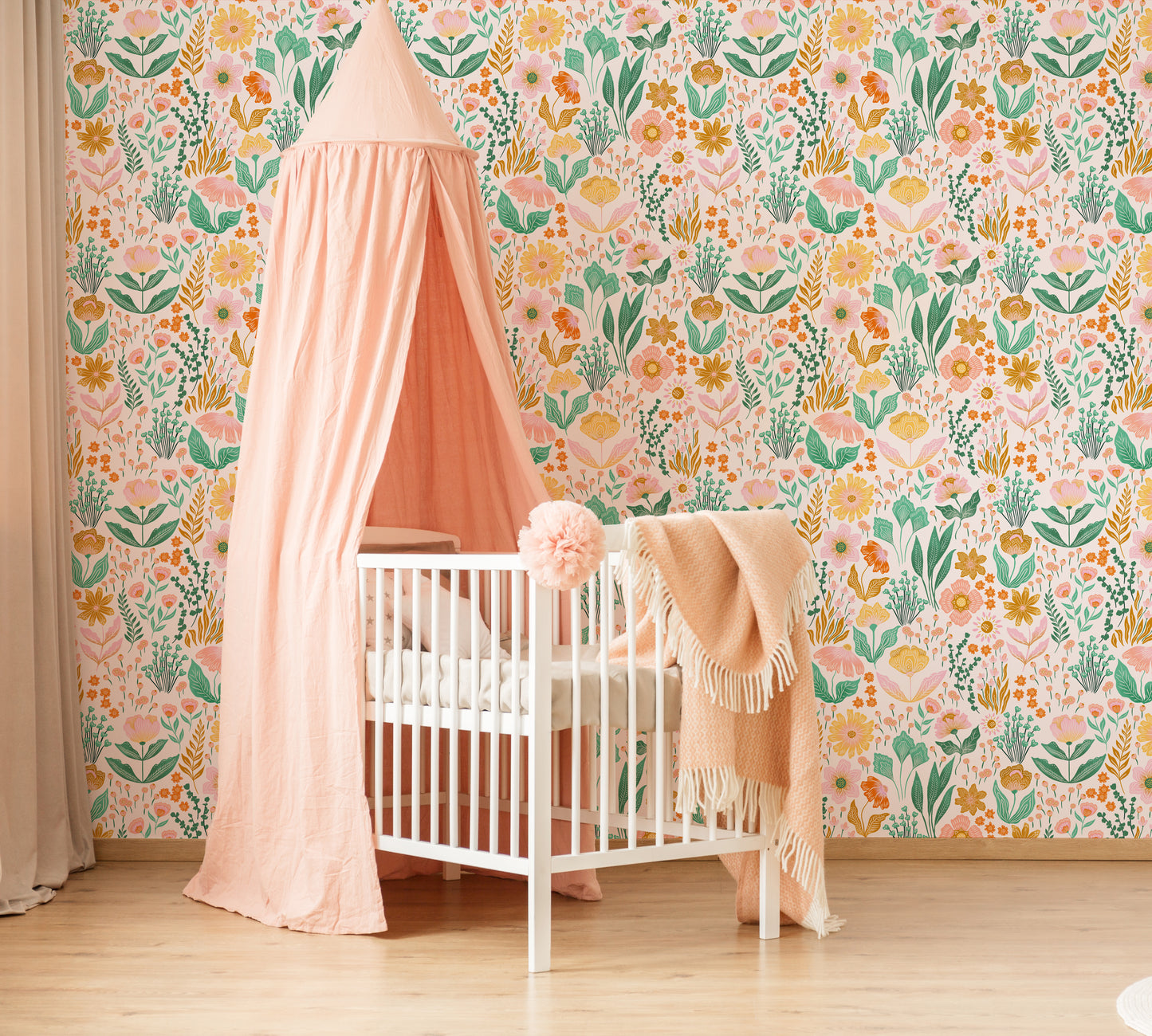 Soft Wildflowers Kids Room Wallpaper