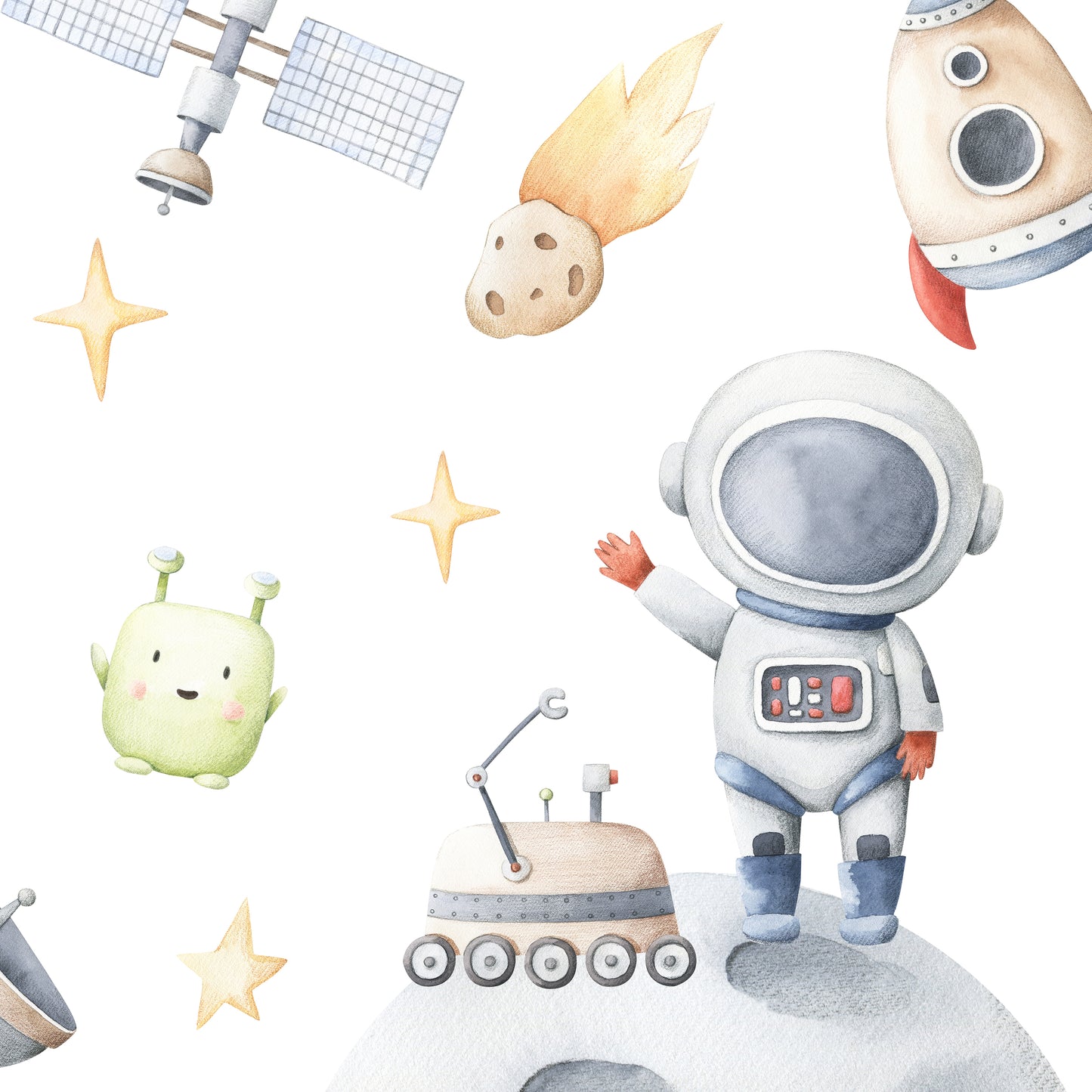 Uzay ve Astronotlar Sticker Seti