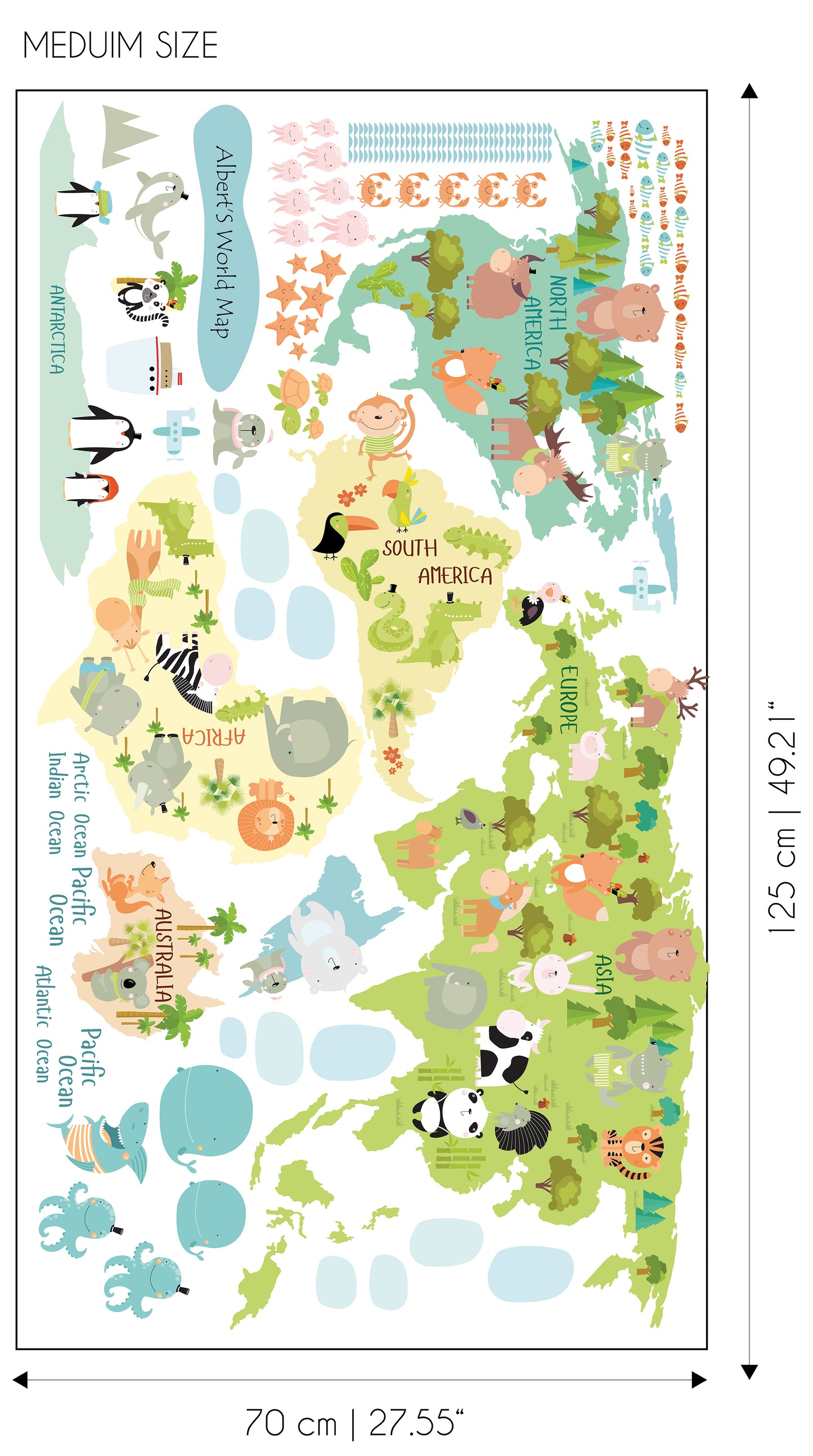 Dünya Haritası Sticker Seti