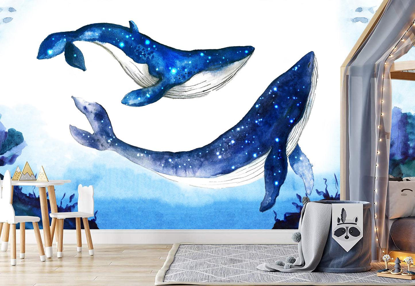 Balinalar Çocuk Odası Duvar Kağıdı