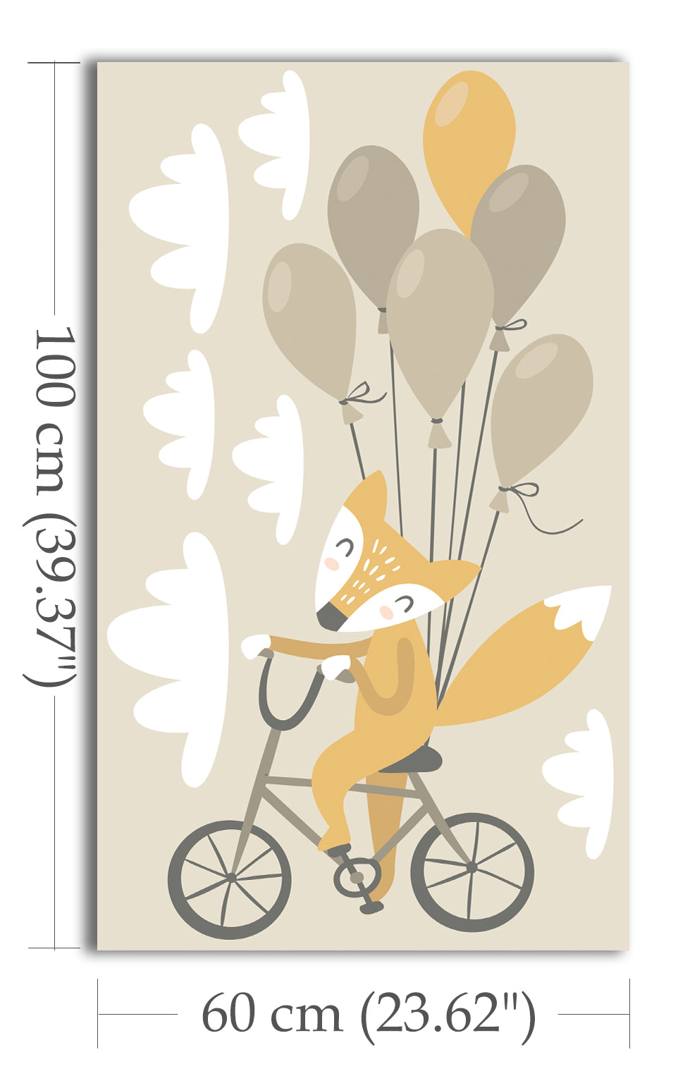 Bicycle Fox Sticker Set