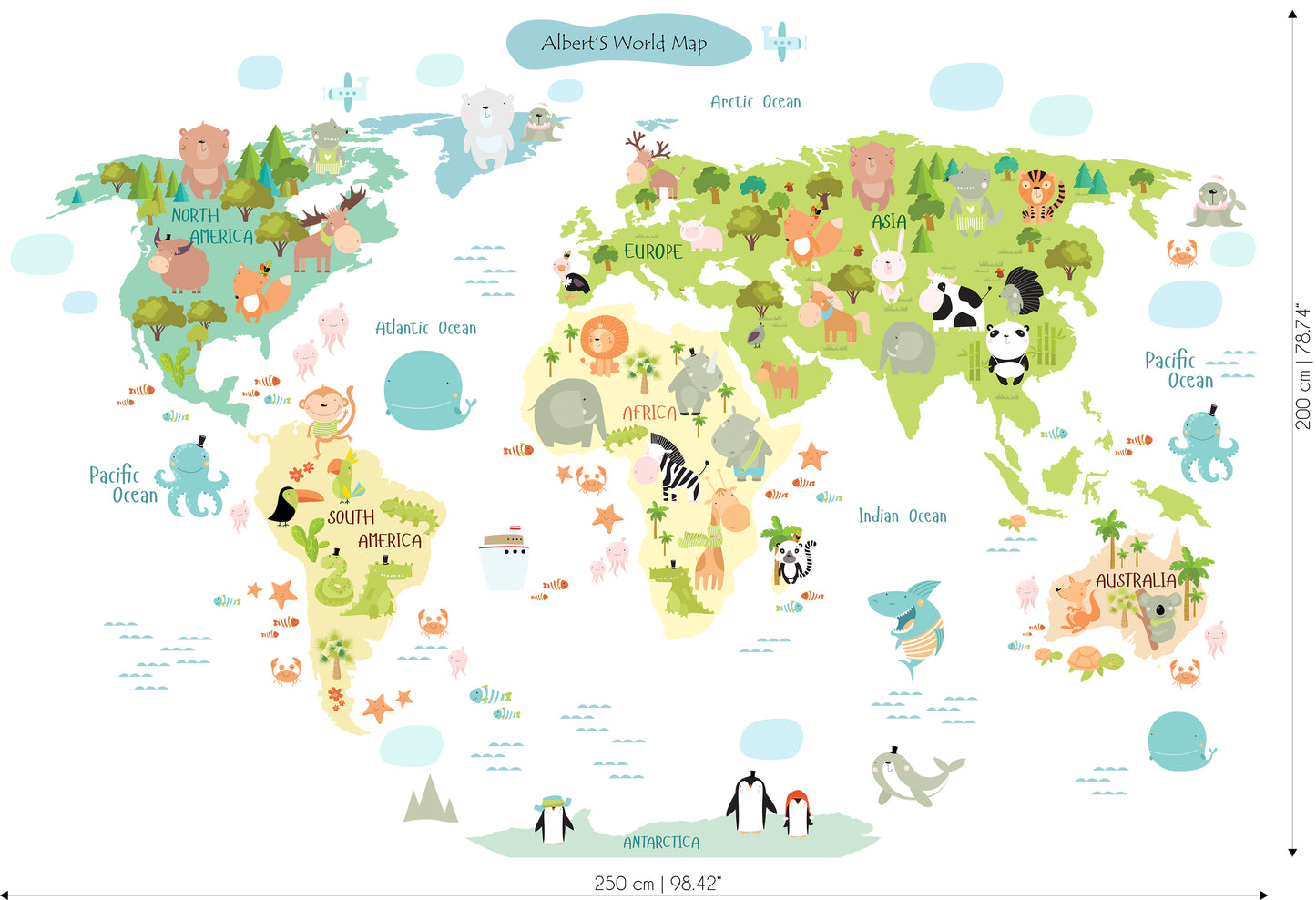 World Map Sticker Set