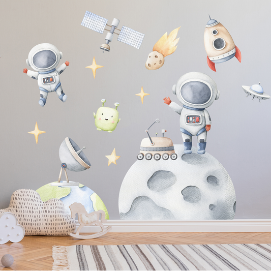 Uzay ve Astronotlar Sticker Seti
