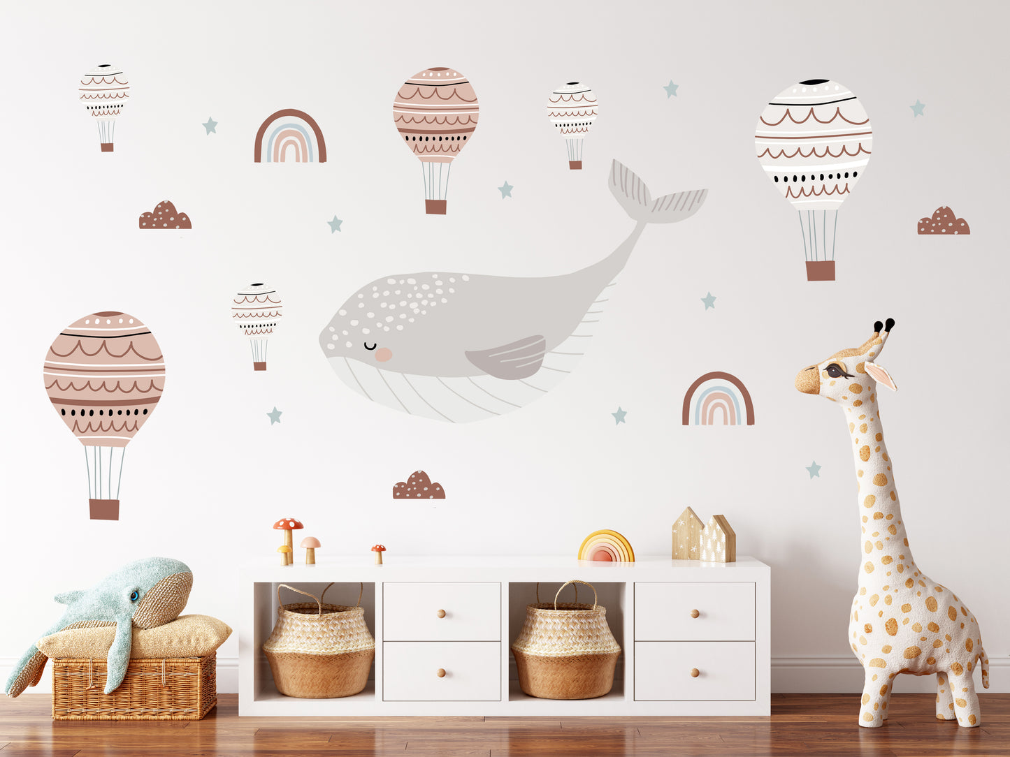 Balloons and Whale Sticker Set